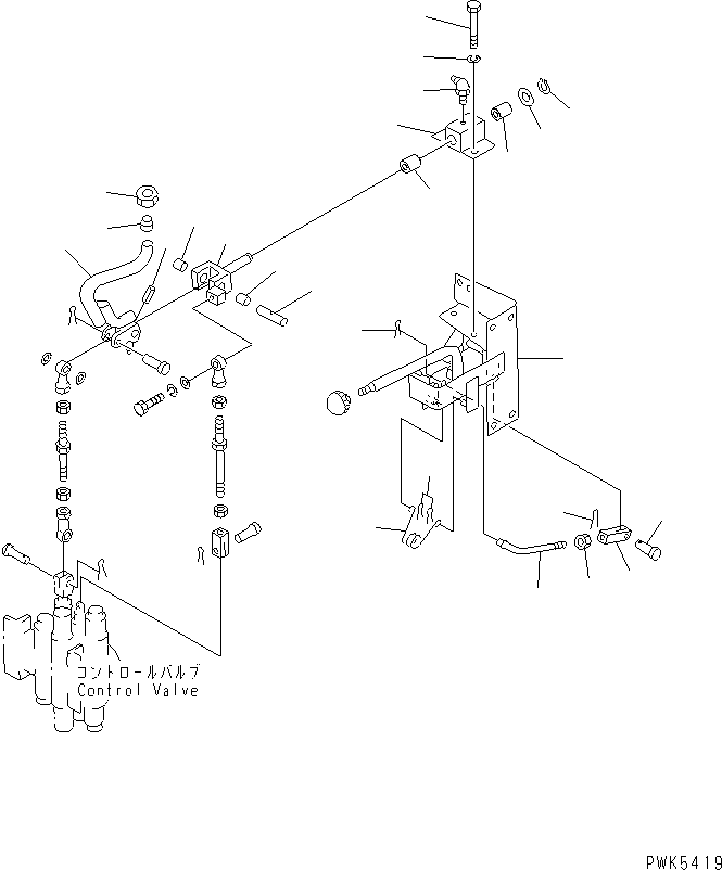 Komatsu parts book diagram for D21PL-8 S/N 63001-UP: WORK EQUIPMENT CONTROL (LEVER¤ 1/2)