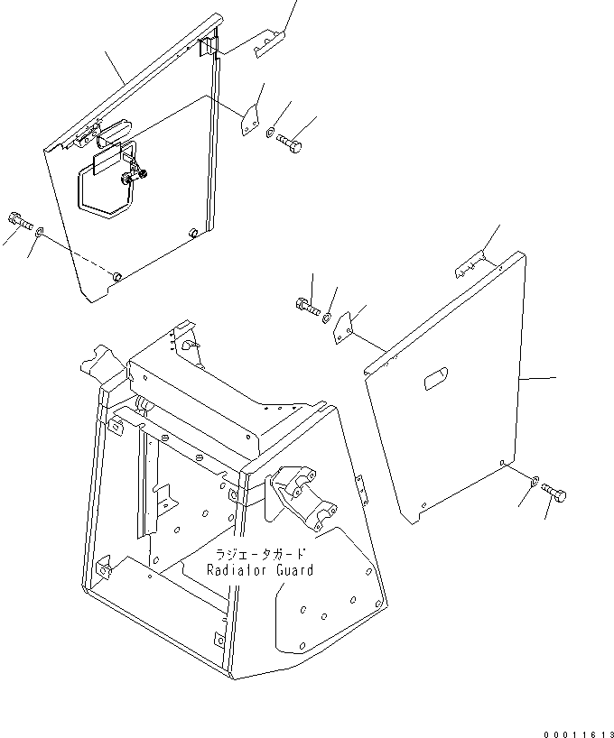 Komatsu parts book diagram for D21PL-8 S/N 63001-UP: ENGINE SIDE COVER