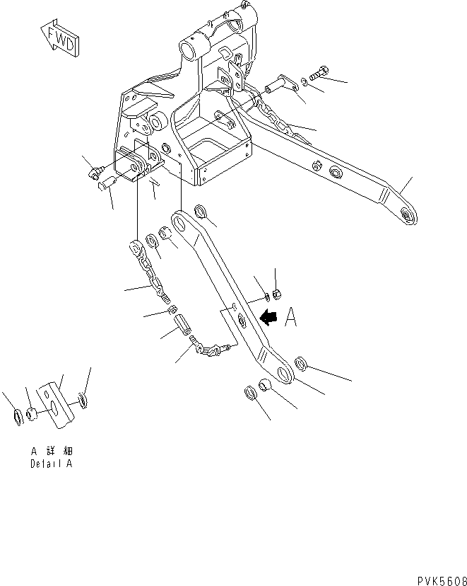 Komatsu parts book diagram for D21PL-8 S/N 63001-UP: 3-POINT HITCH (LOWER LINK)