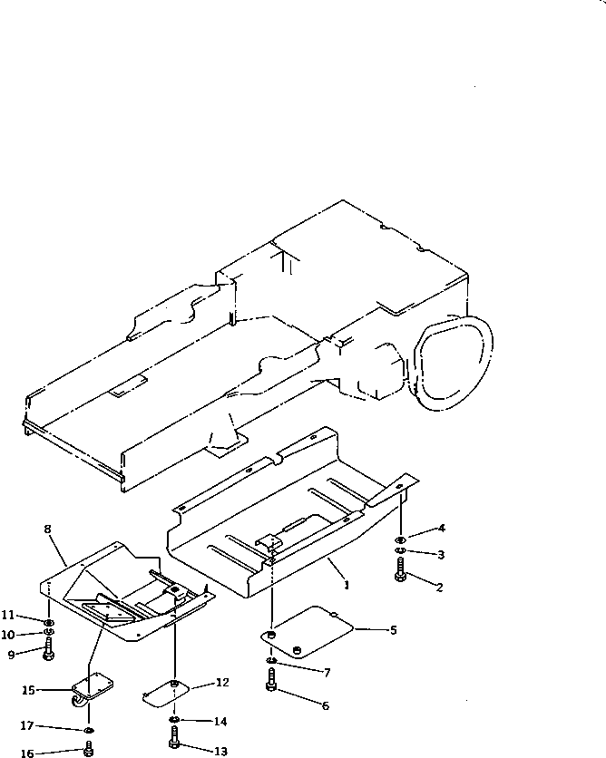 Bulldozers Komatsu / D21Q-6 S/N 60001-UP(d21q-6r) / UNDER GUARD (WITH FRONT HOOK)(150110 : 5052)