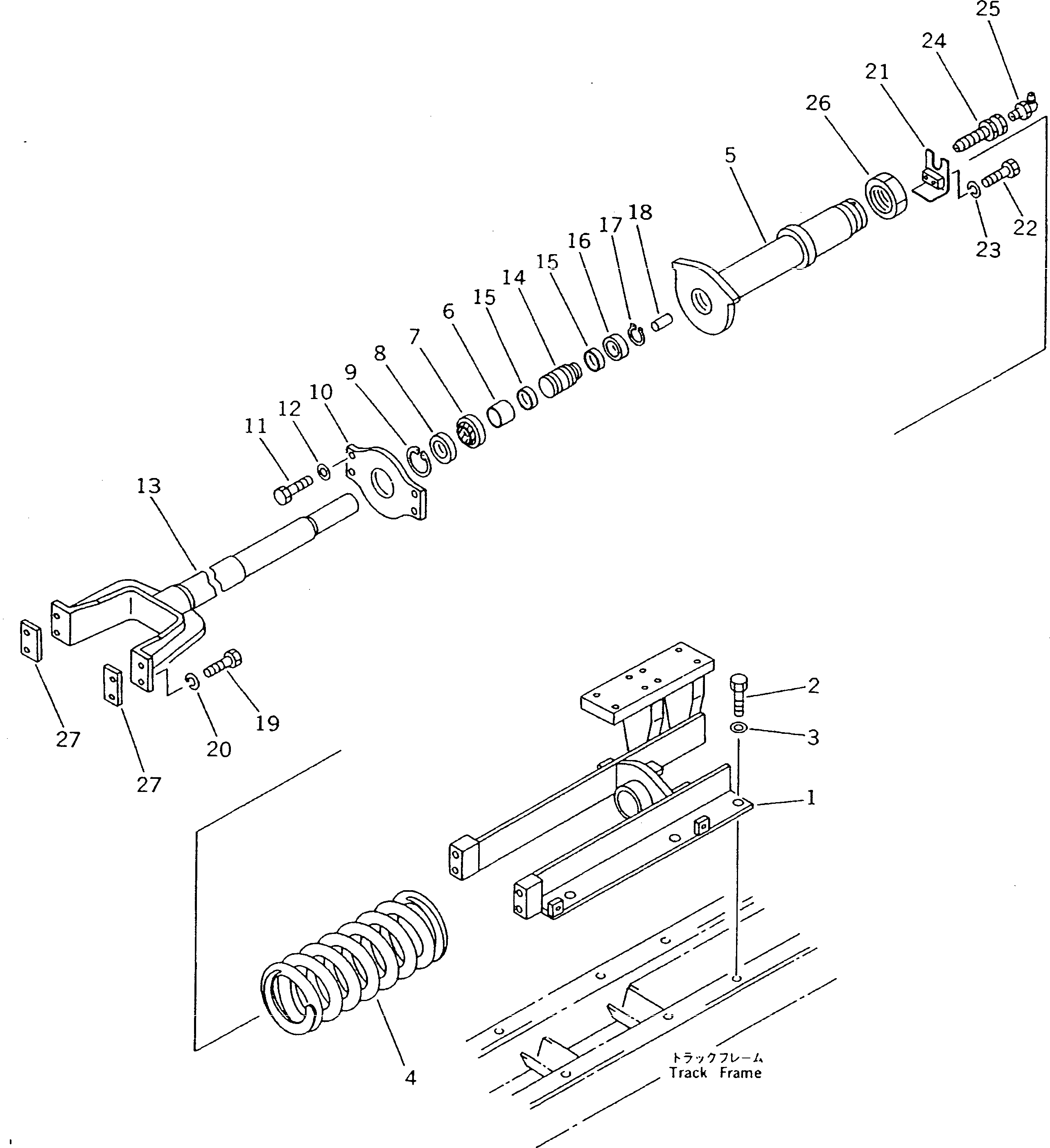 Crawler Loaders Komatsu / D21QG-7 S/N 61001-61131(d21qg-7c) / RECOIL SPRING (RUBBER SHOE SPEC.)(#61001-61075)(090030 : 3054) Crawler Loaders Komatsu / D21QG-7 S/N 61001-61131(d21qg-7c) / RECOIL SPRING (RUBBER SHOE SPEC.)(#61001-61075)(090030 : 3054)