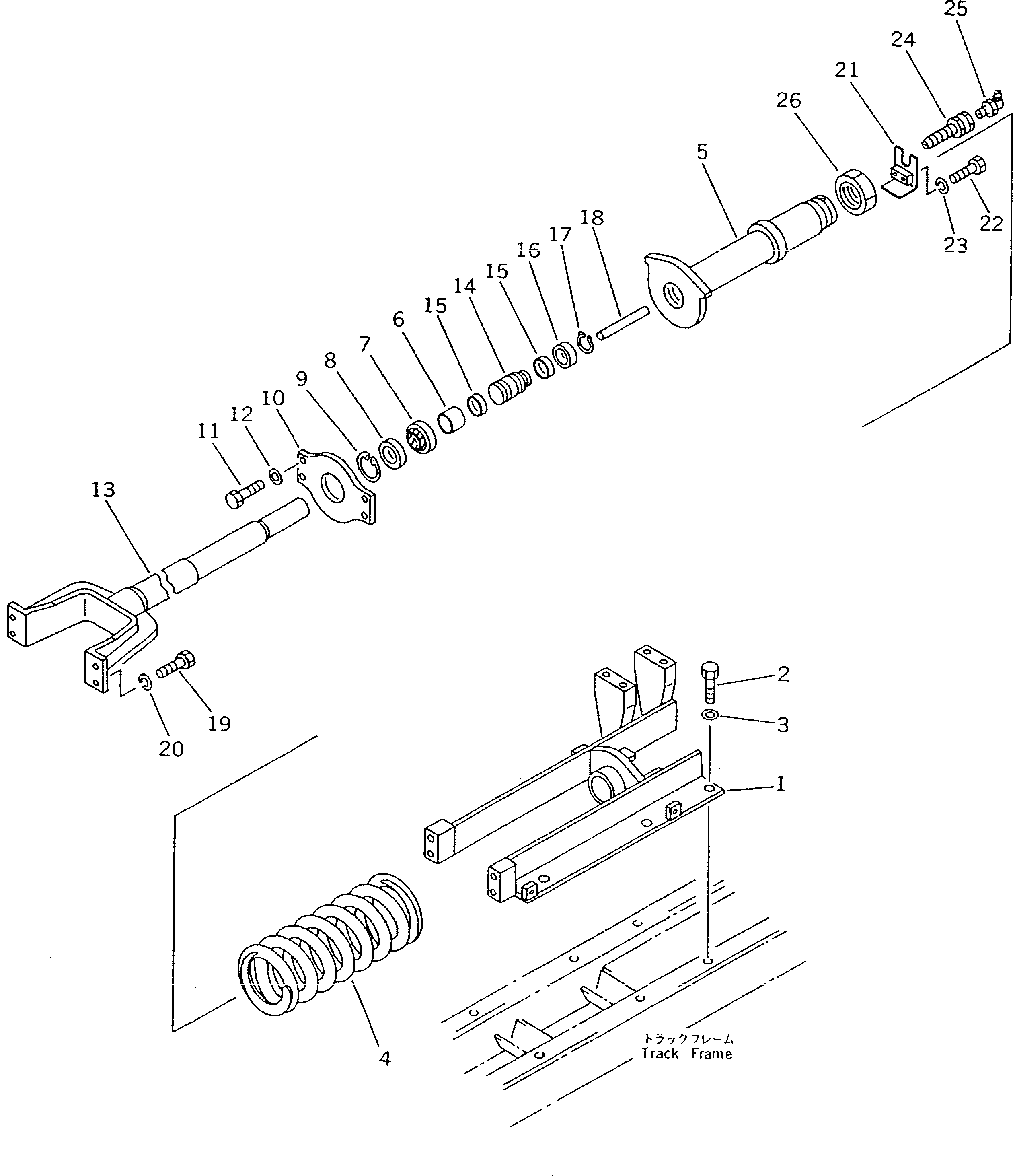 Crawler Loaders Komatsu / D21QG-7 S/N 61001-61131(d21qg-7c) / RECOIL SPRING (RUBBER SHOE SPEC.)(#61076-61131)(090040 : 3054A) Crawler Loaders Komatsu / D21QG-7 S/N 61001-61131(d21qg-7c) / RECOIL SPRING (RUBBER SHOE SPEC.)(#61076-61131)(090040 : 3054A)