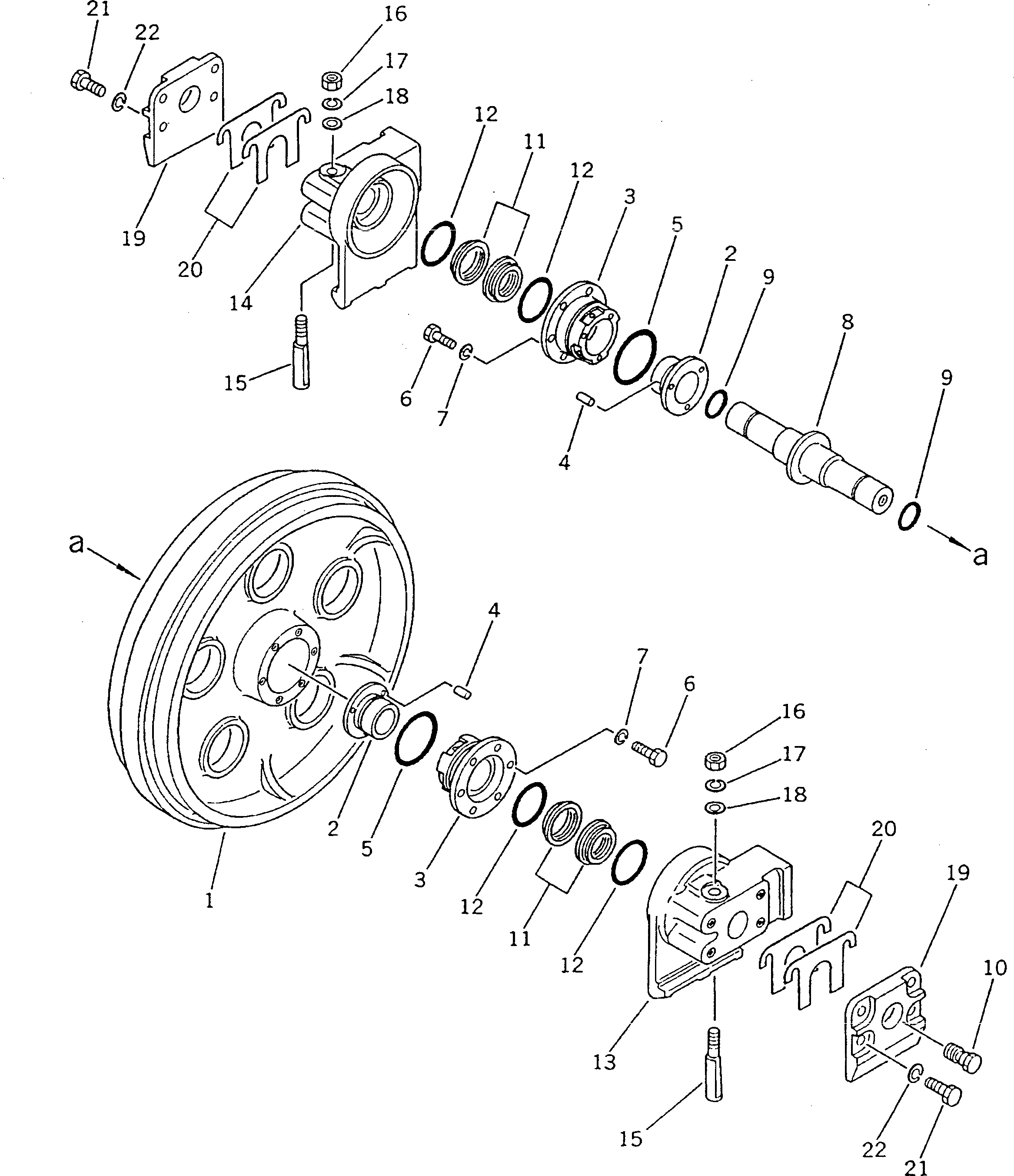 Crawler Loaders Komatsu / D21QG-7 S/N 61001-61131(d21qg-7c) / FRONT IDLER (RUBBER SHOE SPEC.)(#61076-61131)(090060 : 3102A) Crawler Loaders Komatsu / D21QG-7 S/N 61001-61131(d21qg-7c) / FRONT IDLER (RUBBER SHOE SPEC.)(#61076-61131)(090060 : 3102A)