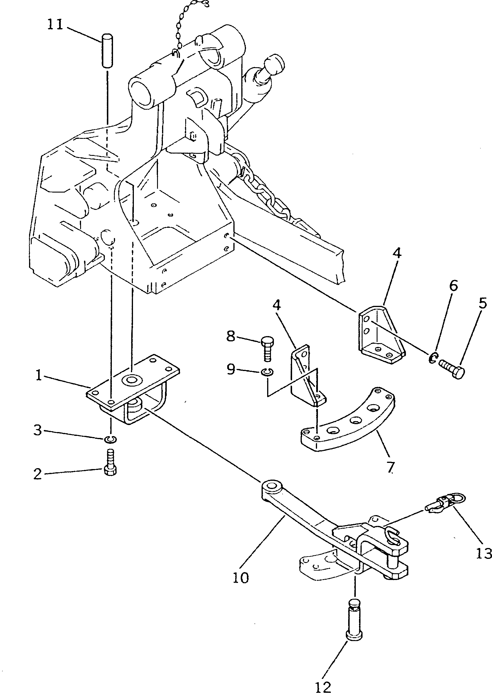 Crawler Loaders Komatsu / D21QG-7 S/N 61001-61131(d21qg-7c) / SWING DRAWBAR (FOR 3-POINT HITCH)(210130 : 7913) Crawler Loaders Komatsu / D21QG-7 S/N 61001-61131(d21qg-7c) / SWING DRAWBAR (FOR 3-POINT HITCH)(210130 : 7913)