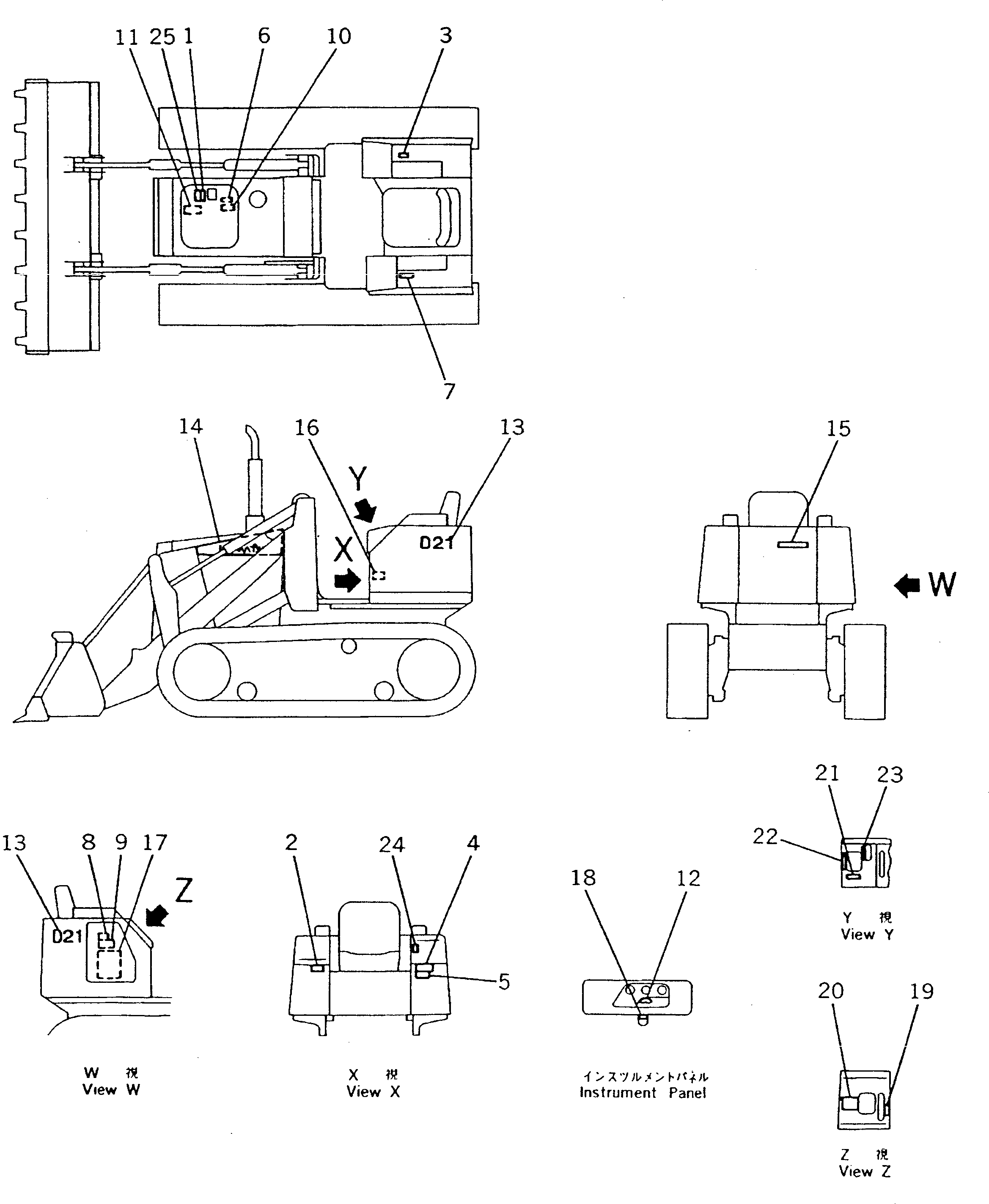 Crawler Loaders Komatsu / D21QG-7 S/N 61001-61131(d21qg-7c) / MARKS AND PLATES (ENGLISH)(#61001-61075)(240010 : 9632)