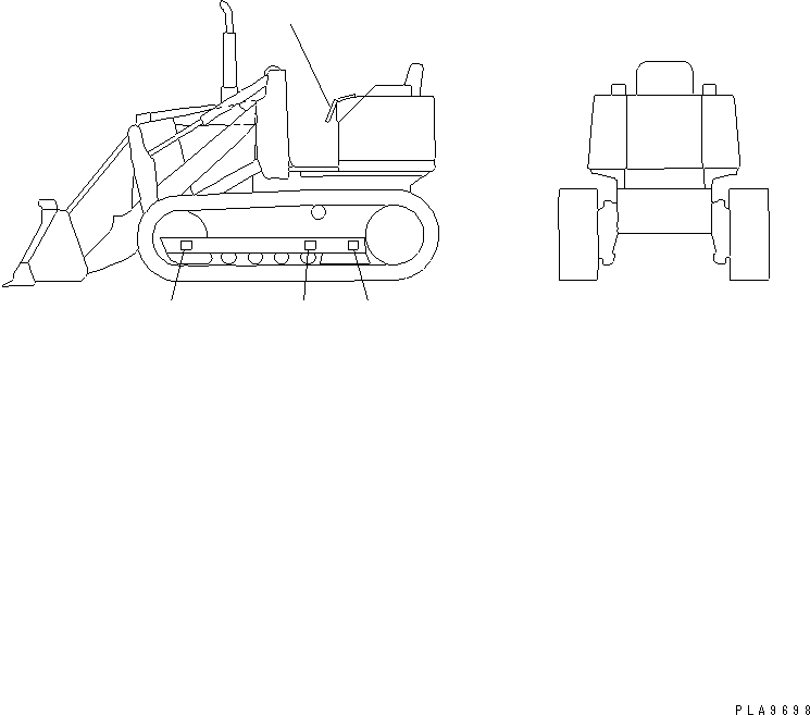 Crawler Loaders Komatsu / D21QG-7 S/N 61001-61131(d21qg-7c) / CENTER OF GRAVITY MARK(240030 : 9893)