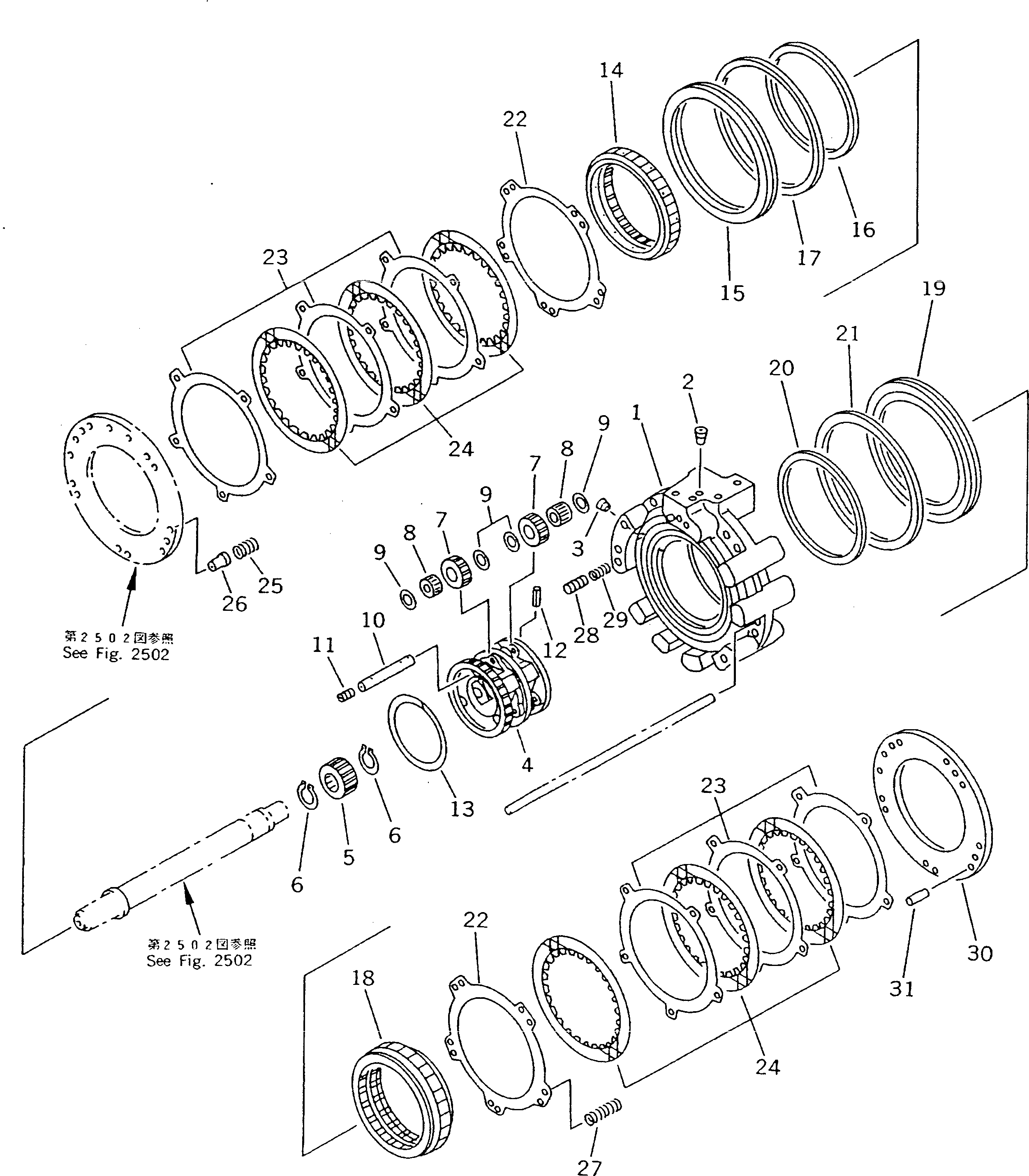 Crawler Loaders Komatsu / D21QG-7 S/N 61001-61131(d21qg-7r) / TRANSMISSION (F2-R2) (FORWARD AND 2ND HOUSING) (3/6)(060050 : 2503)