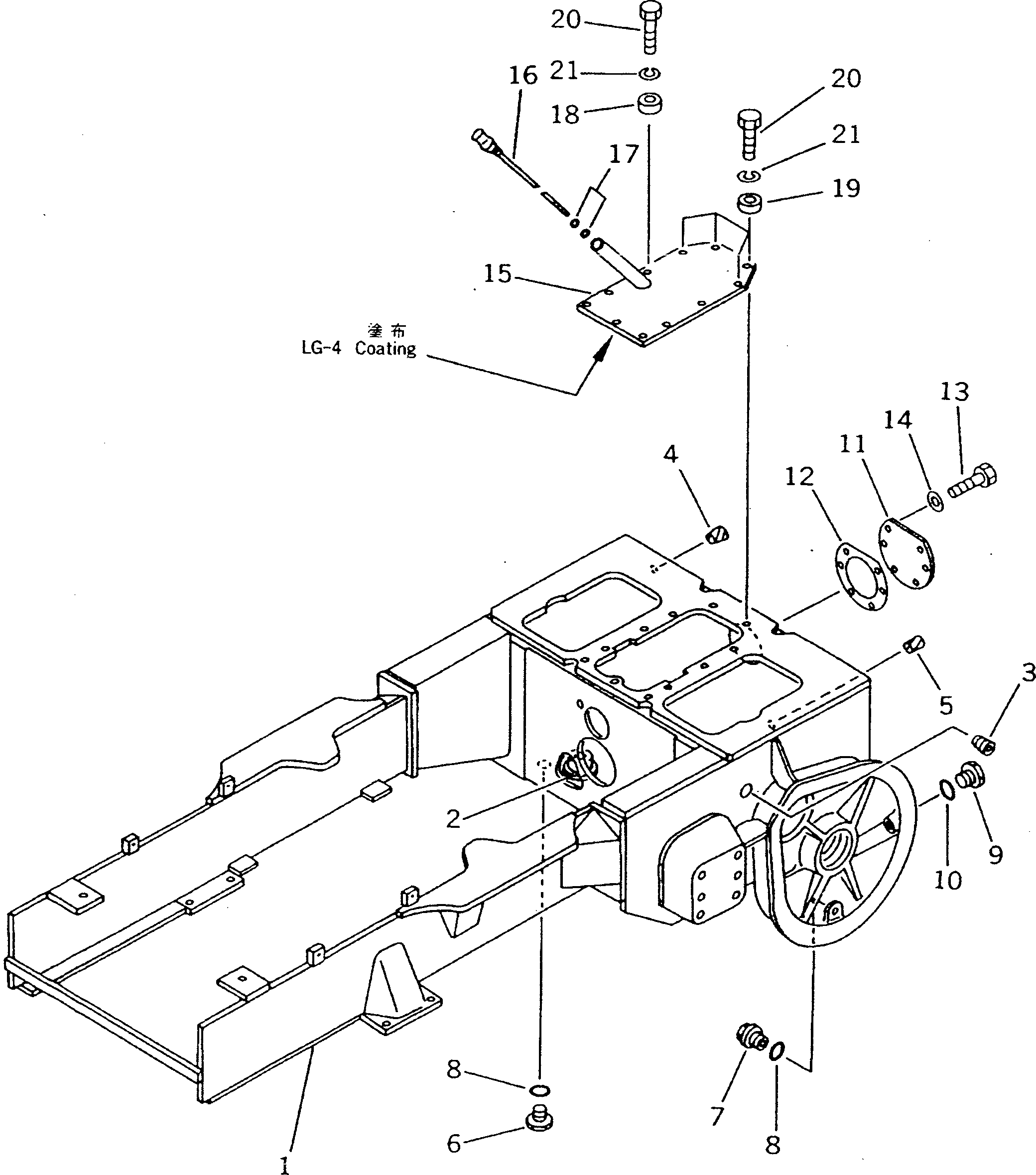 Crawler Loaders Komatsu / D21QG-7 S/N 61001-61131(d21qg-7r) / STEERING CASE AND MAIN FRAME(060200 : 2603)
