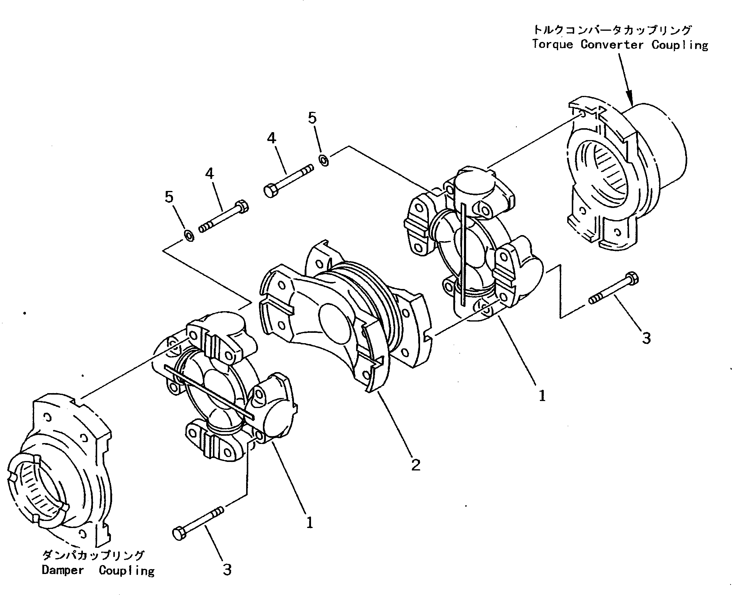 Komatsu parts book diagram for D275A-2 S/N 10001-UP (-50cent. Spec.): UNIVERSAL JOINT (COLD WEATHER (B) SPEC.)