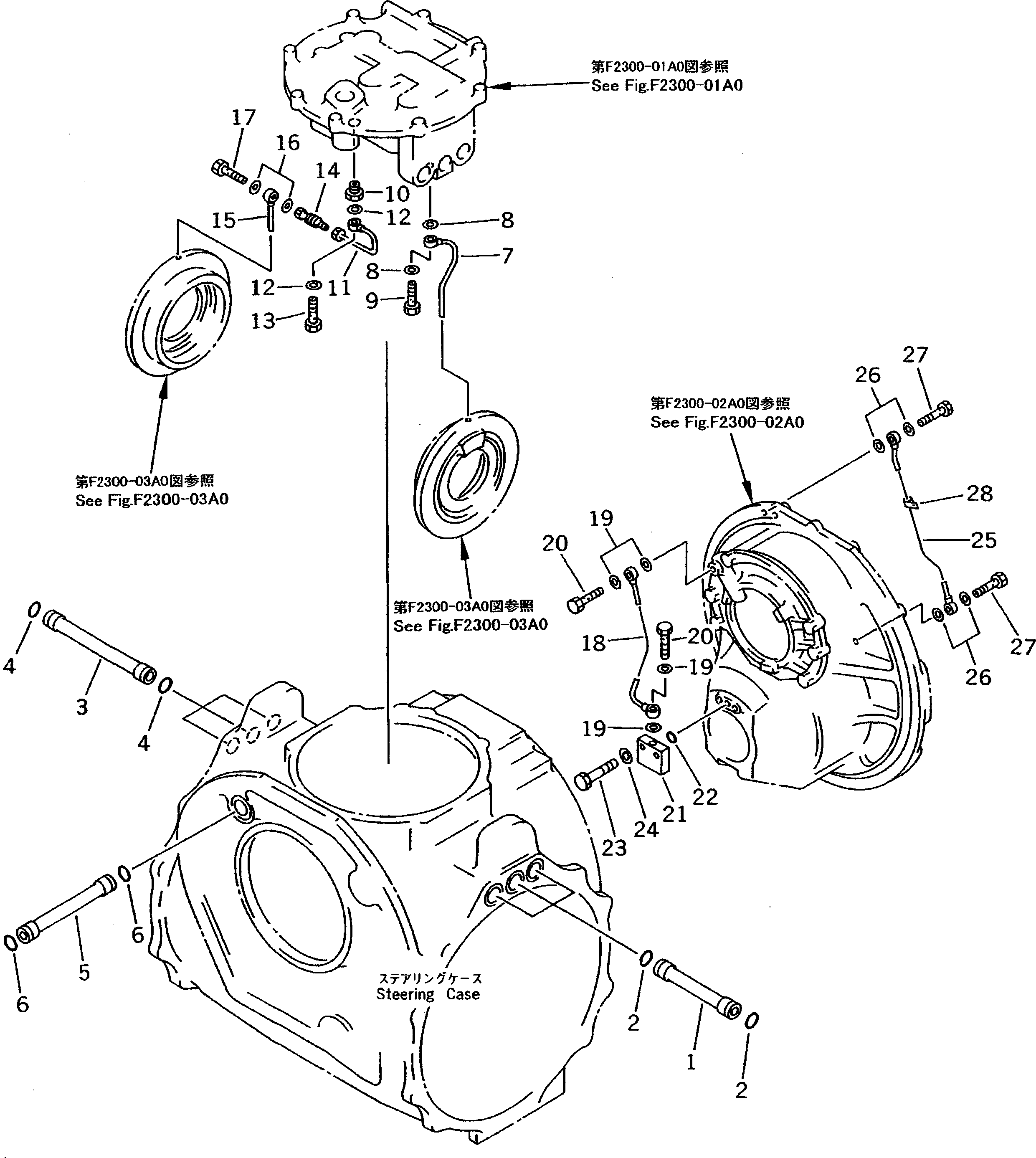 Komatsu parts book diagram for D275A-2 S/N 10001-UP (-50cent. Spec.): STEERING AND BRAKE LUBRICATION