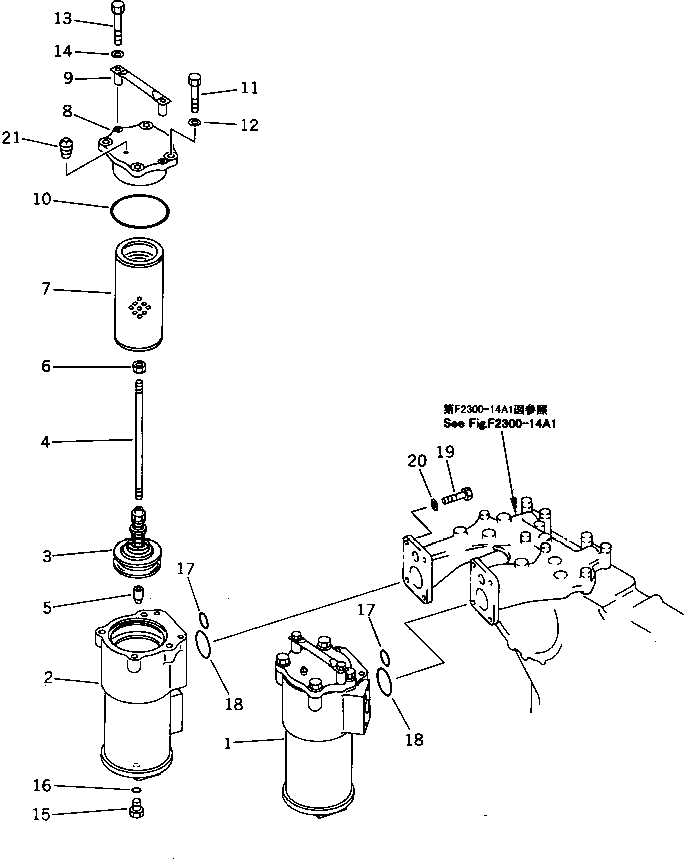 Komatsu parts book diagram for D275A-2 S/N 10001-UP (-50cent. Spec.): TRANSMISSION AND POWER LINE FILTER (COLD WEATHER (B) SPEC.)