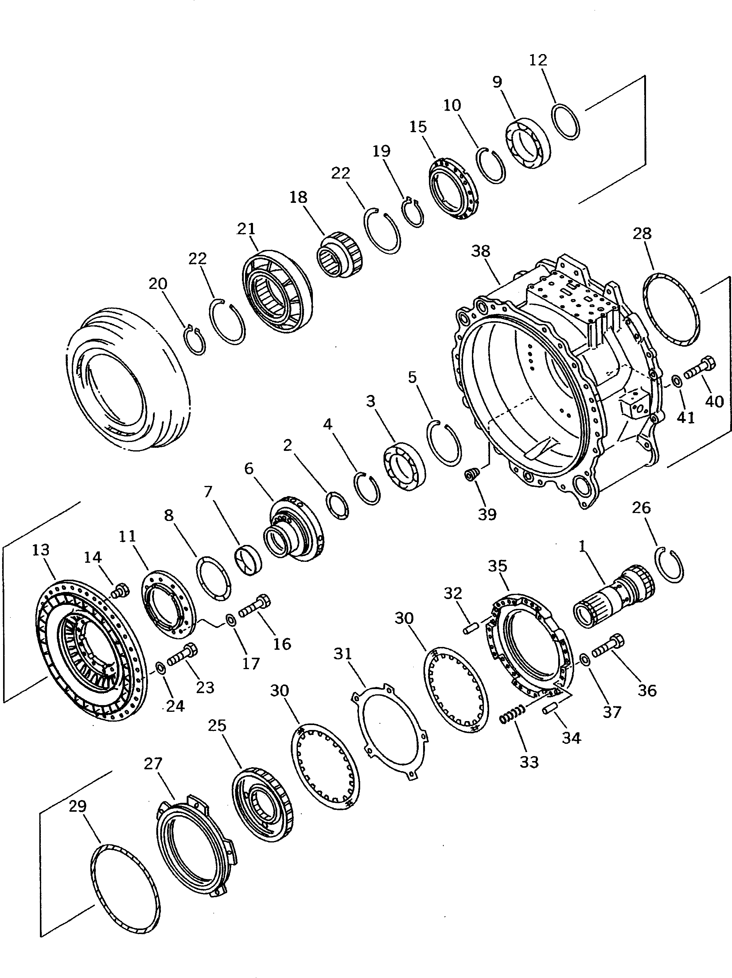 Komatsu parts book diagram for D275A-2 S/N 10001-UP (-50cent. Spec.): TORQUE CONVERTER (2/2) (COLD WEATHER (B) SPEC.)