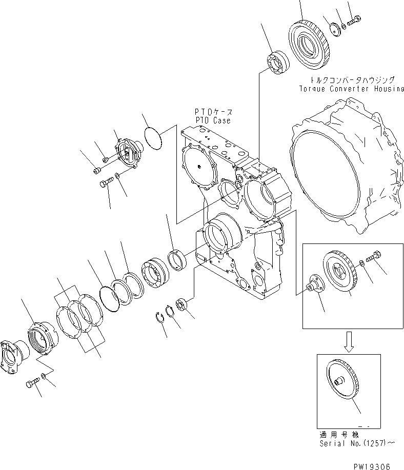 Komatsu parts book diagram for D275A-2 S/N 10001-UP (-50cent. Spec.): POWER TAKE OFF (2/2) (COLD WEATHER (B) SPEC.)