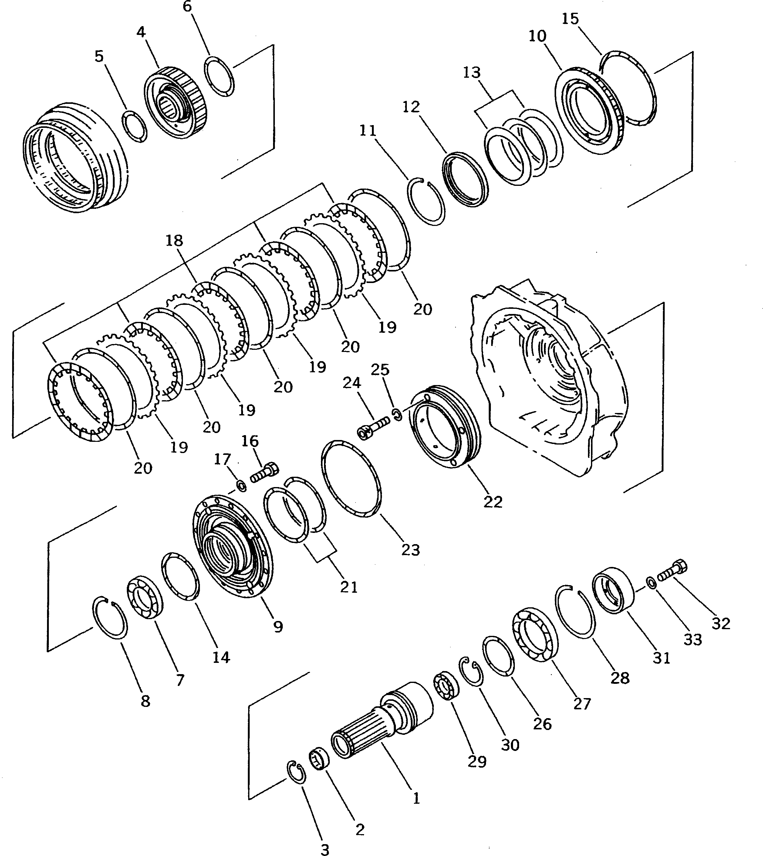 Komatsu parts book diagram for D275A-2 S/N 10001-UP (-50cent. Spec.): TRANSMISSION (5/5) 1ST CLUTCH (COLD WEATHER (B) SPEC.)