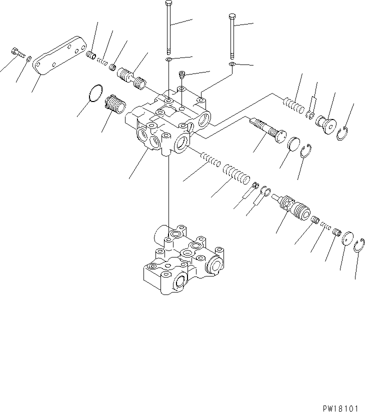 Komatsu parts book diagram for D275A-2 S/N 10001-UP (-50cent. Spec.): TRANSMISSION VALVE (2/2) (COLD WEATHER (B) SPEC.)