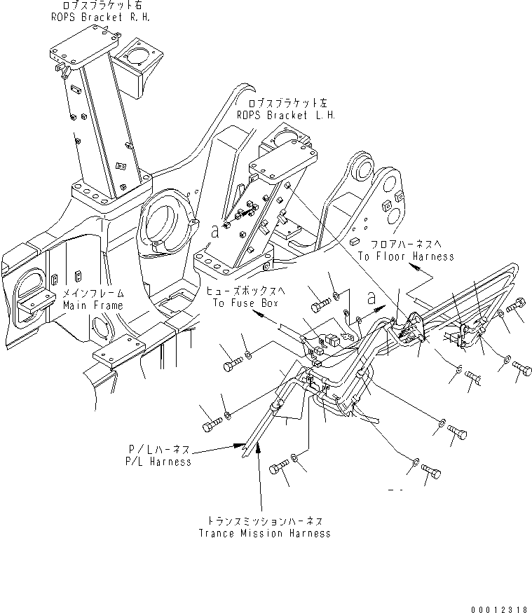 Bulldozers Komatsu / D275A-5 S/N 25001-UP(d275a-5c) / WIRING CLAMP (ROPS BRACKET) (WITH SHOE SLIP CONTROL)(#25050-)(120070 : E0200-02A3)