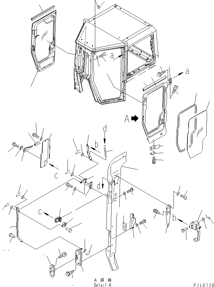 Bulldozers Komatsu / D275A-5 S/N 25001-UP(d275a-5c) / CAB (DOOR AND LOCK) (1/2)(240120 : K0210-02A0)