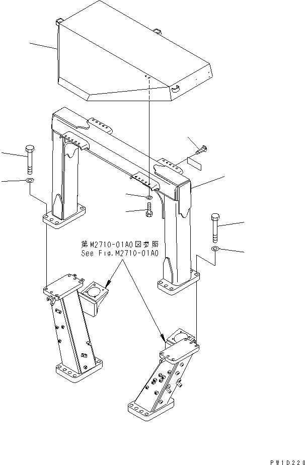 Bulldozers Komatsu / D275A-5 S/N 25001-UP(d275a-5c) / ROPS GUARD(240310 : K0410-01A0)