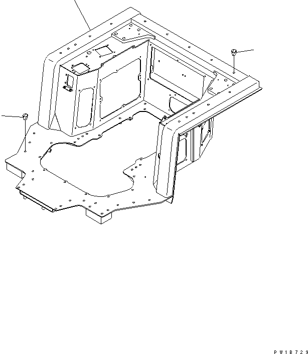 Bulldozers Komatsu / D275A-5 S/N 25001-UP(d275a-5c) / FLOOR FRAME (WITH CAB)(240410 : K2110-01A0)