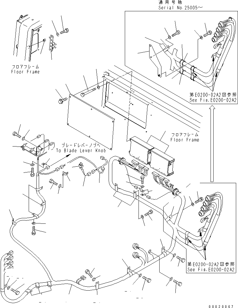 Bulldozers Komatsu / D275A-5 S/N 25001-UP(d275a-5c) / WIRING (FLOOR)(240470 : K2110-03A0)