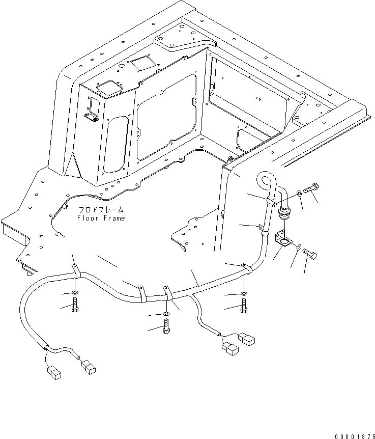 Bulldozers Komatsu / D275A-5 S/N 25001-UP(d275a-5c) / FLOOR FRAME WIRING (ENGINE) (COLD WEATHER (B) SPEC.) (WITH AIR CONDITIONER)(240540 : K2110-05D7)