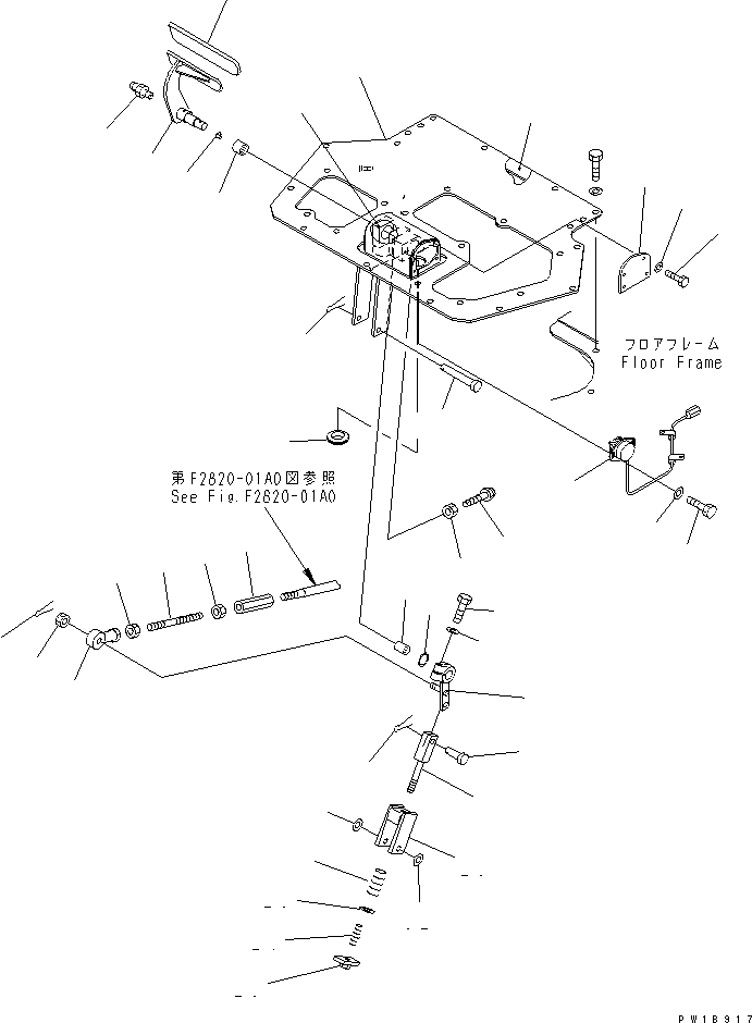 Bulldozers Komatsu / D275A-5 S/N 25001-UP(d275a-5c) / BRAKE PEDAL COVER(#25001-26037)(240610 : K2110-11A0)