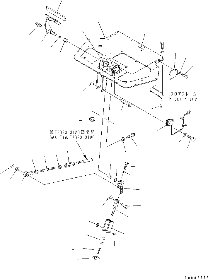 Bulldozers Komatsu / D275A-5 S/N 25001-UP(d275a-5c) / BRAKE PEDAL COVER(#26038-)(240620 : K2110-11A0A)