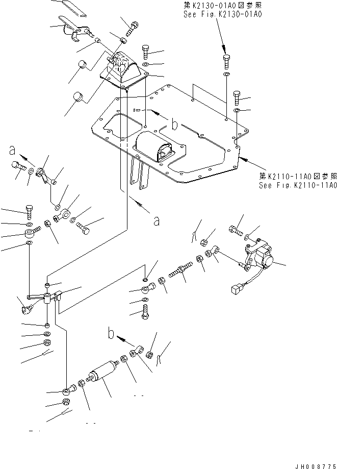 Bulldozers Komatsu / D275A-5 S/N 25001-UP(d275a-5c) / DECELERATOR PEDAL(240630 : K2110-12A0)