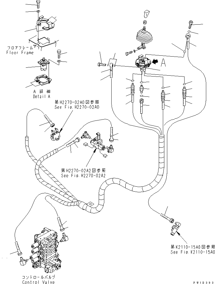 Bulldozers Komatsu / D275A-5 S/N 25001-UP(d275a-5c) / BLADE P.P.C. PIPING(240640 : K2110-13A0)