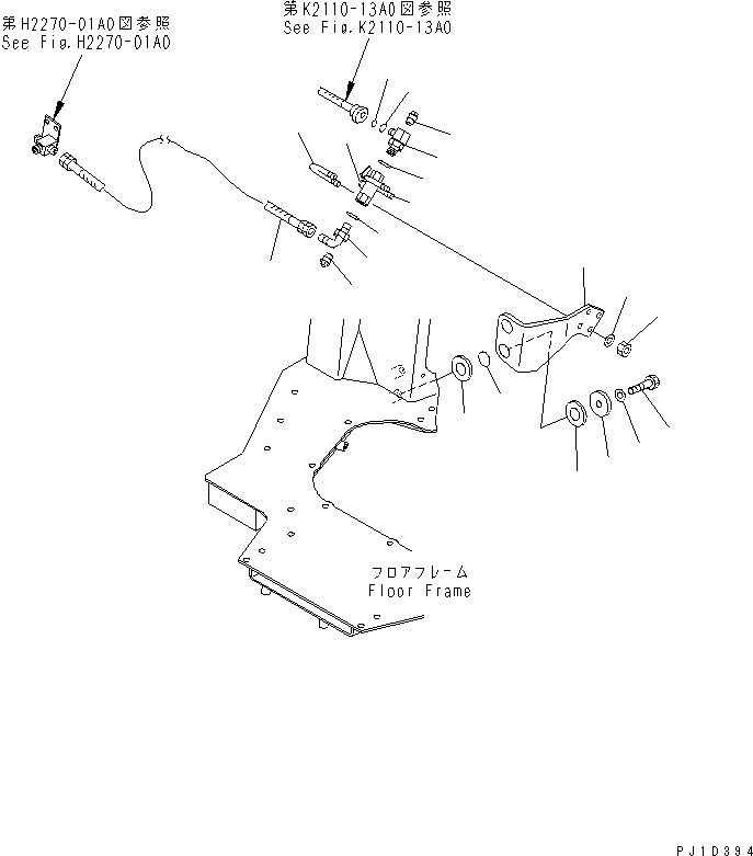 Bulldozers Komatsu / D275A-5 S/N 25001-UP(d275a-5c) / BLADE LOCK VALVE PIPING(240660 : K2110-15A0)