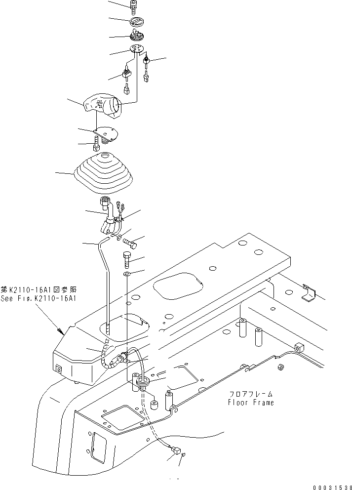Bulldozers Komatsu / D275A-5 S/N 25001-UP(d275a-5c) / BLADE CONTROL LEVER (FOR DUAL TILT PITCH DOZER)(#25180-)(240730 : K2110-18A3A)