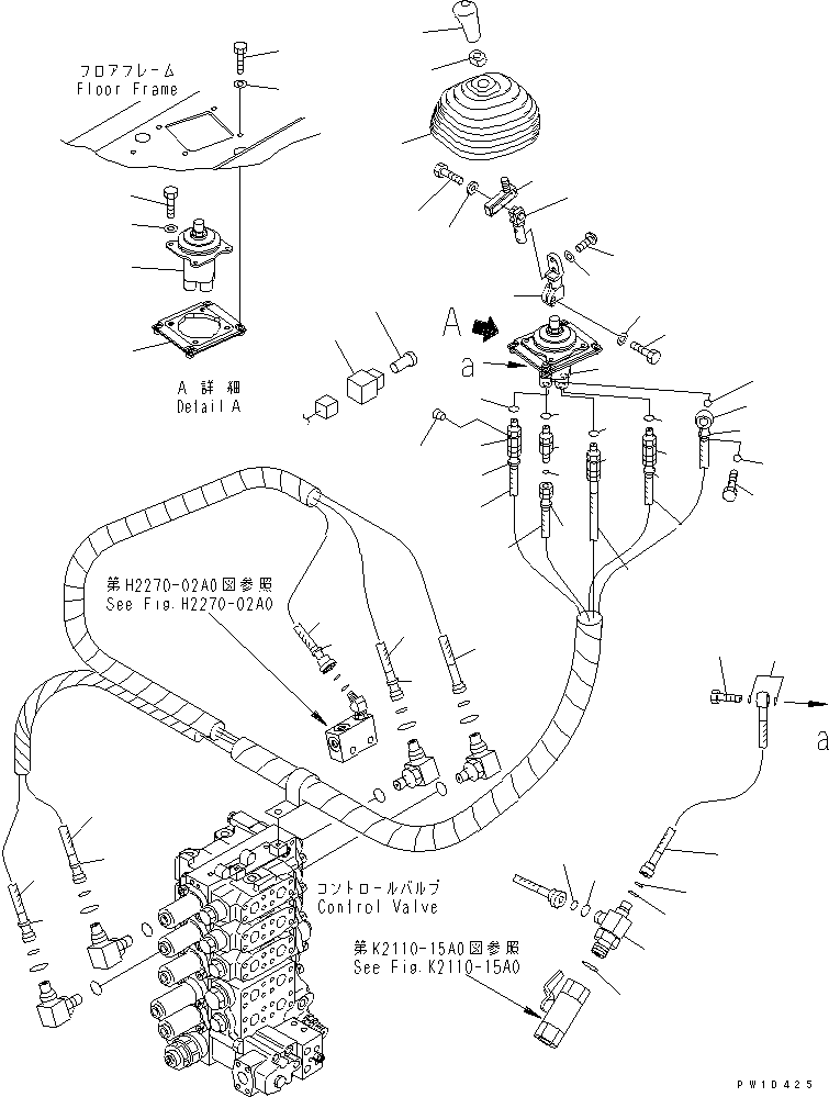 Bulldozers Komatsu / D275A-5 S/N 25001-UP(d275a-5c) / RIPPER CONTROL LEVER(240750 : K2110-19A1)