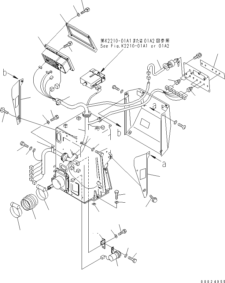 Bulldozers Komatsu / D275A-5 S/N 25001-UP(d275a-5c) / DASHBOARD PANEL (WITH HEATER OR AIR CONDITIONER)(240910 : K2210-03A1)