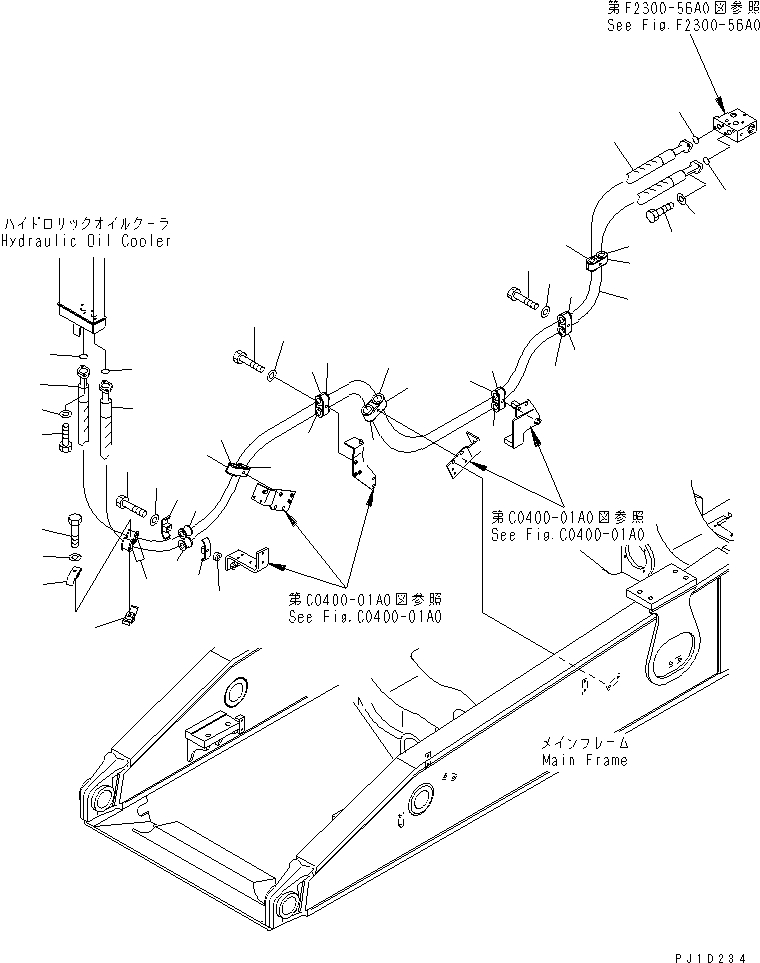 Bulldozers Komatsu / D275AX-5 S/N 20001-UP(d275ax-c) / HYDRAULIC OIL COOLER PIPING(060040 : C0610-01A0)