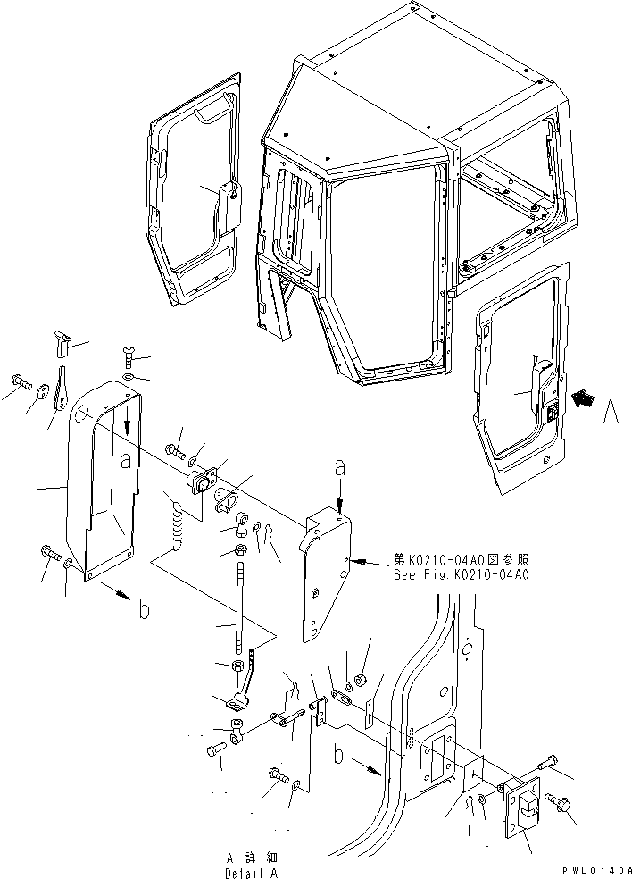 Bulldozers Komatsu / D275AX-5 S/N 20001-UP(d275ax-c) / CAB (DOOR AND LOCK) (2/2)(240150 : K0210-03A0)