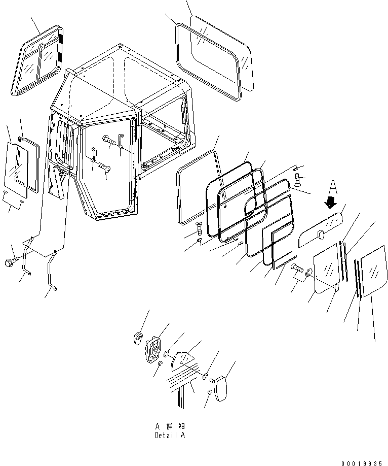 Bulldozers Komatsu / D275AX-5 S/N 20001-UP(d275ax-c) / CAB (WINDOW SASH)(240170 : K0210-05A0)