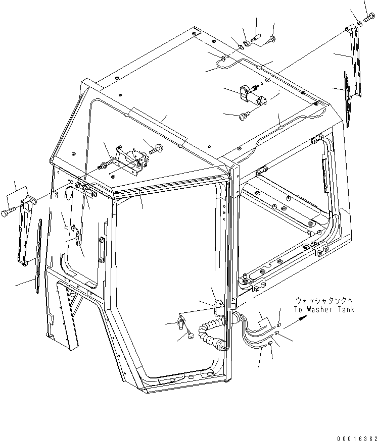 Bulldozers Komatsu / D275AX-5 S/N 20001-UP(d275ax-c) / CAB (WIPER) (HIGH STRENGTH 40PSI GLASS)(240210 : K0210-07A5)