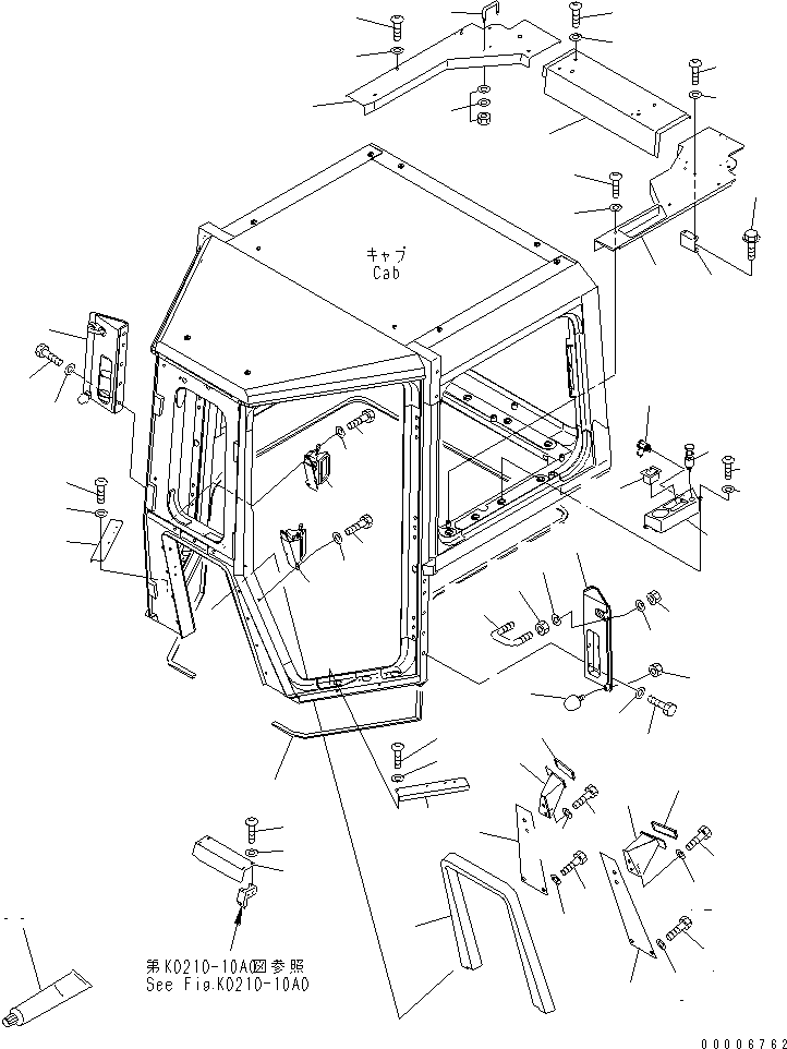 Bulldozers Komatsu / D275AX-5 S/N 20001-UP(d275ax-c) / CAB (ENVELOPE PART) (WITH WIDE CAB) (MSHA)(240320 : K0210-12A4)