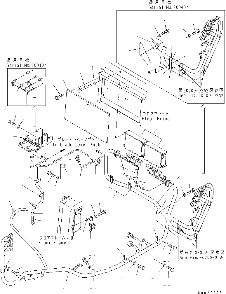 Bulldozers Komatsu / D275AX-5 S/N 20001-UP(d275ax-c) / WIRING (FLOOR)(240510 : K2110-03A0)