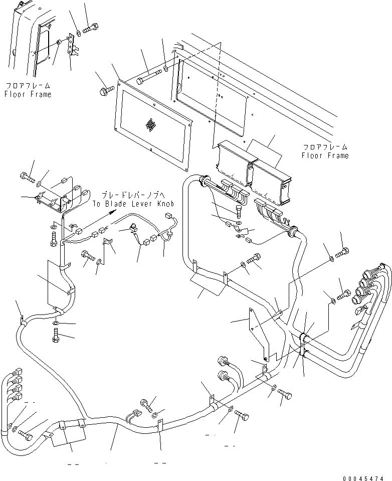 Bulldozers Komatsu / D275AX-5 S/N 20001-UP(d275ax-c) / WIRING (FLOOR) (FOR LANDFILL SPEC.)(#20169-)(240540 : K2110-03A2A)