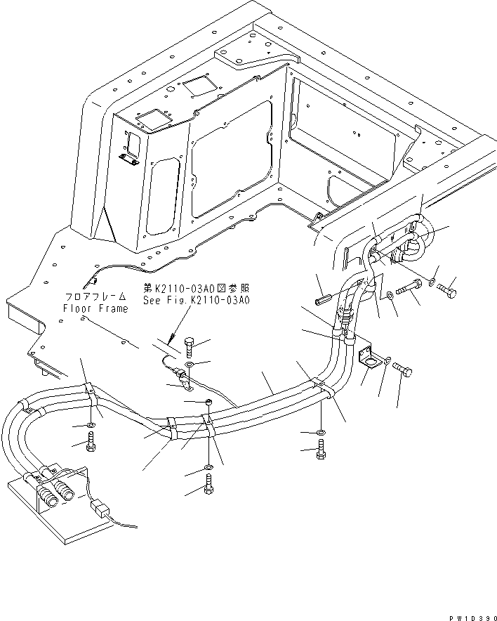 Bulldozers Komatsu / D275AX-5 S/N 20001-UP(d275ax-c) / FLOOR FRAME WIRING (ENGINE) (FOR LANDFILL SPEC.)(240630 : K2110-05A7)