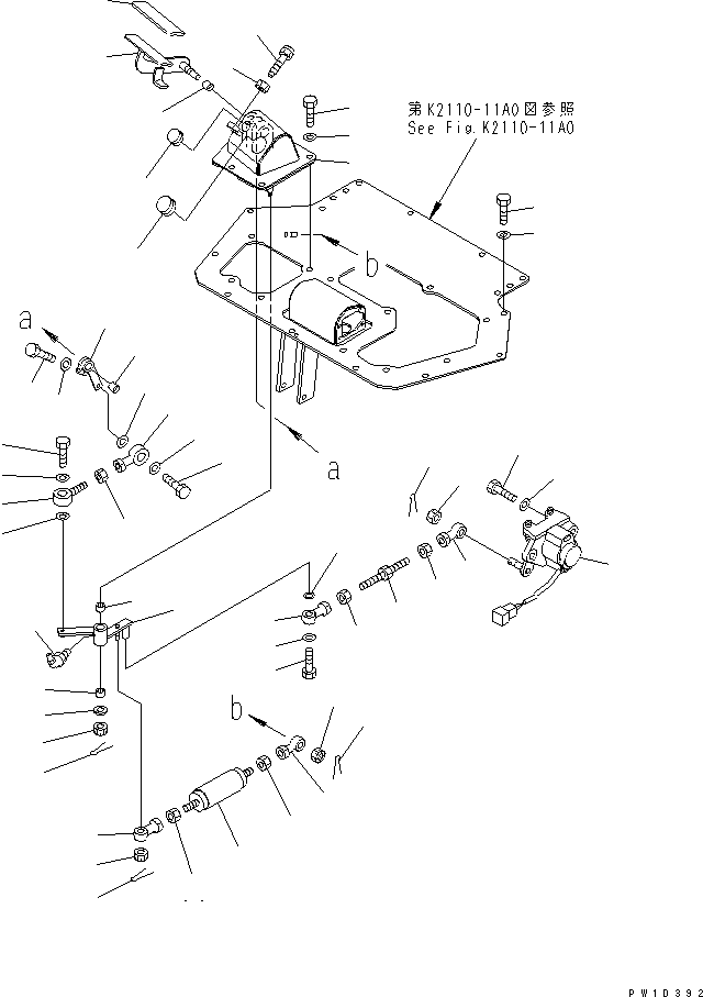 Bulldozers Komatsu / D275AX-5 S/N 20001-UP(d275ax-c) / DECELERATOR PEDAL(240730 : K2110-12A0)