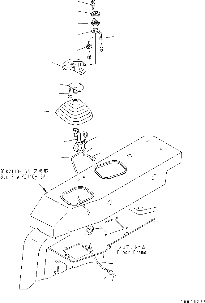 Bulldozers Komatsu / D275AX-5 S/N 20001-UP(d275ax-c) / BLADE CONTROL LEVER (FOR DUAL TILT PITCH DOZER)(#20001-20163)(240820 : K2110-17A3)
