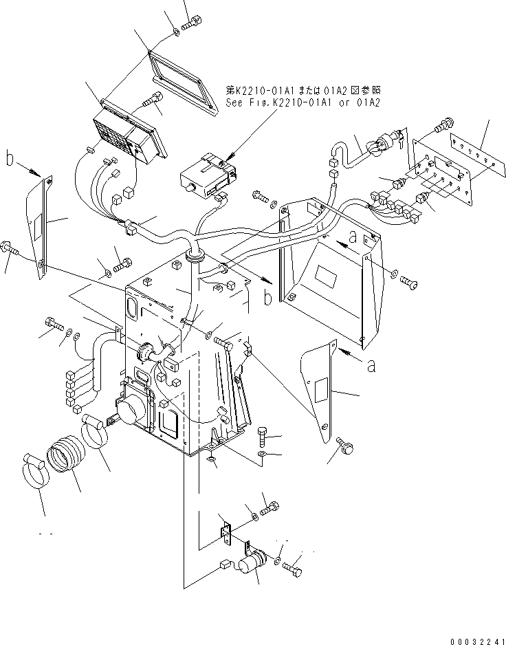 Bulldozers Komatsu / D275AX-5 S/N 20001-UP(d275ax-c) / DASHBOARD (WITH HEATER OR AIR CONDITIONER) (WITHOUT SHOE SLIP CONTROL)(241060 : K2210-03A1)