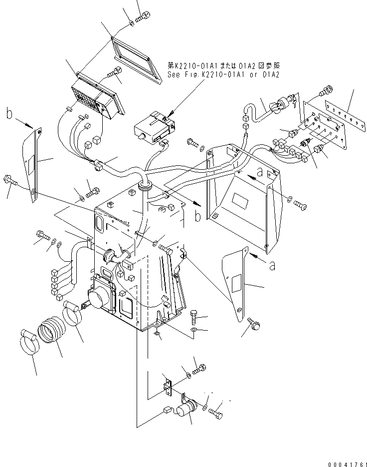 Bulldozers Komatsu / D275AX-5 S/N 20001-UP(d275ax-c) / DASHBOARD (WITH HEATER) (FOR COOLING FAN HYDRAULIC DRIVEN REVERSIBLE)(241180 : K2210-03B5)