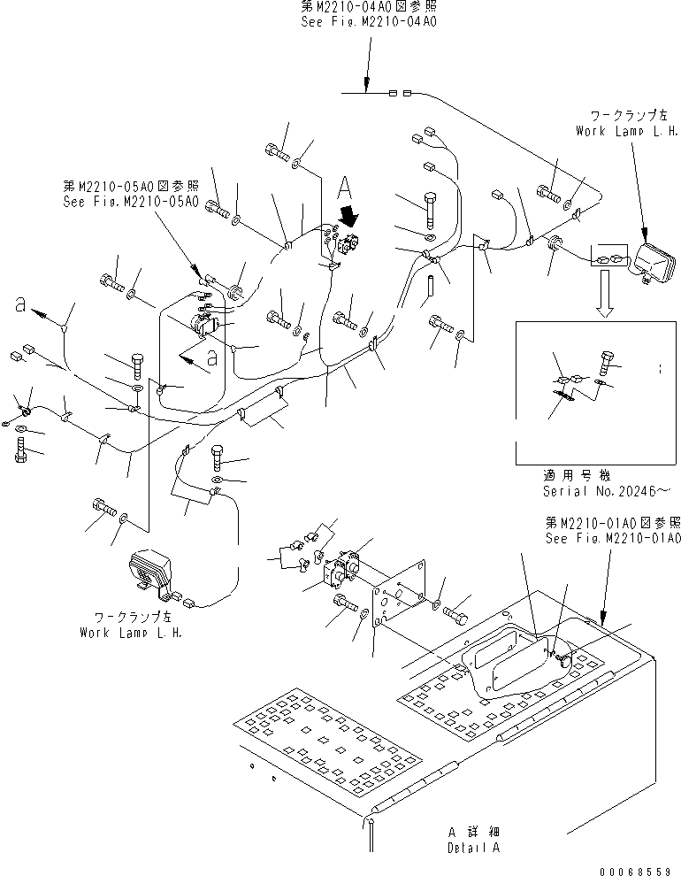 Bulldozers Komatsu / D275AX-5 S/N 20001-UP(d275ax-c) / FENDER WIRING (L.H.)(#20143-)(270580 : M2210-03A0A)