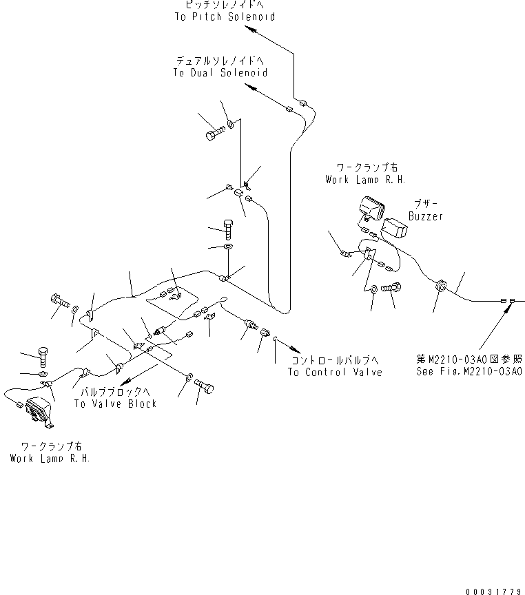 Bulldozers Komatsu / D275AX-5 S/N 20001-UP(d275ax-c) / FENDER WIRING (R.H.) (FOR LANDFILL SPEC.)(270640 : M2210-04A5)