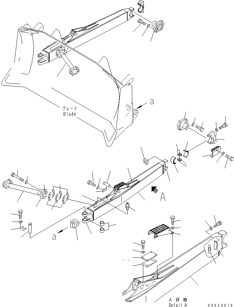 Bulldozers Komatsu / D275AX-5 S/N 20001-UP(d275ax-c) / STRAIGHT TILT FRAME (L.H.) (WITH BUSHING)(330030 : T2110-01A2)
