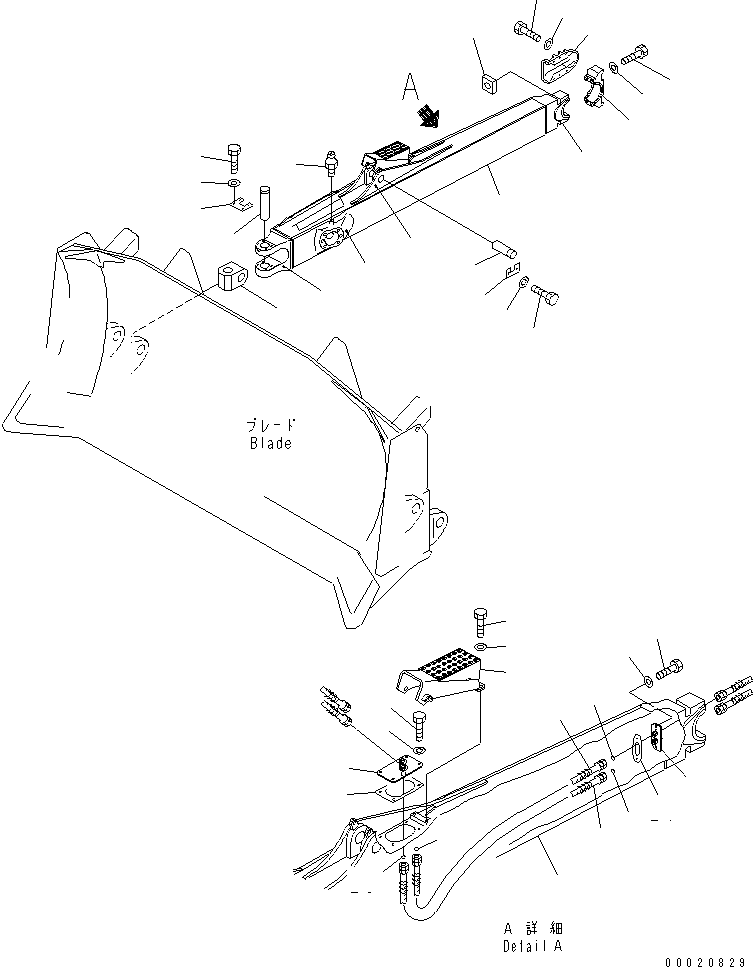 Bulldozers Komatsu / D275AX-5 S/N 20001-UP(d275ax-c) / STRAIGHT TILT AND D.T.P.D FRAME AND PIPING (R.H.)(330070 : T2110-02A0)