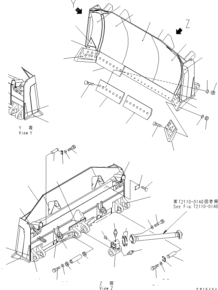 Bulldozers Komatsu / D275AX-5 S/N 20001-UP(d275ax-c) / TILT SEMI-U BLADE (REINFORCED TYPE)(330130 : T2120-01A2)